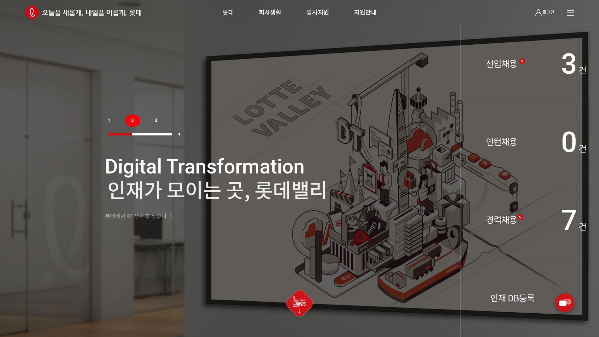 롯데칠성 채용공고 홈페이지